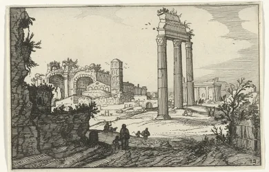 Tempel van Castor en Pollux en de basilica van Constantijn