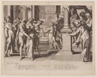 Susanna voor Daniel, plaat 3 uit Tronen van gerechtigheid (Thronus Iustitiae)