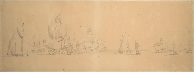 De Nederlandse vloot bij lichte wind, ca. 1666