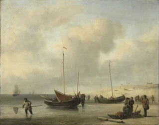 Vissersboten aan wal
