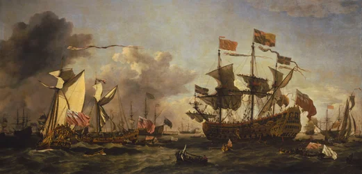 Koninklijk bezoek aan de vloot in de Thamesmonding, 6 juni 1672