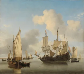 Schepen voor anker aan de kust, ca.1660 (olieverf op doek)