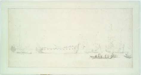 De tewaterlating van een Engels schip, waarschijnlijk de 