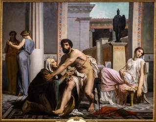 Odysseus herkend door zijn verpleegster bij zijn terugkeer uit Troje