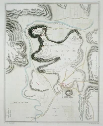 Plan van de stad Troje, uit 