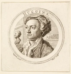 Portret van William Huggins, uitgegeven 1760