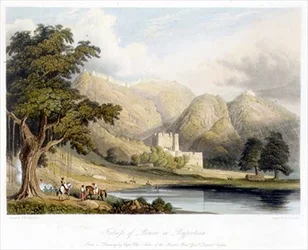 Het fort van Bowrie in Rajpootana, getekend door kapitein Charles Auber van de afdeling Generale Staf in Ceylon, uit Volume I van 