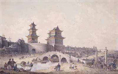 Pringze mannen, de westelijke poort van Peking