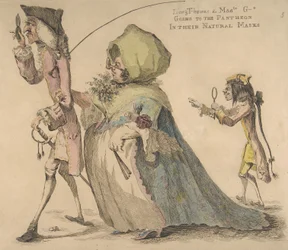 Long Thomas en Mad-le G-d Gaan naar het Pantheon in Hun Natuurlijke Maskers, 1 mei 1773