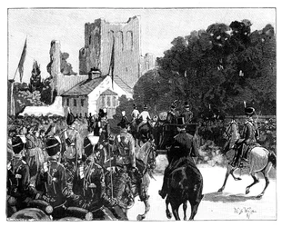Aankomst van koningin Victoria in Kelso, Schotland, 1887