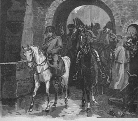 Napoleon reed weg met een kleine suite door de Sint-Pieterspoort