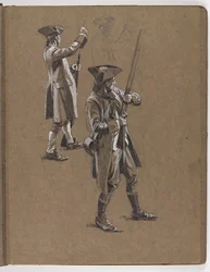 Studie voor het olieverfschilderij De Slag bij Lexington 1775