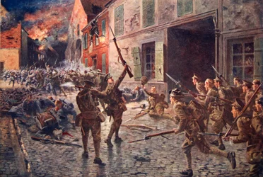De Coldstream Guards in Landrecies, augustus 1914
