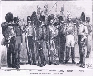 Uniformen van het Britse leger in 1855 AD