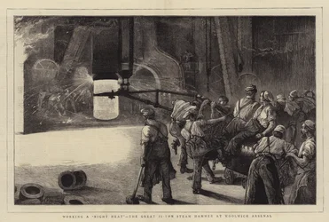 Werken aan een Nachtwarmte, de Grote 35-Ton Stoomhamer bij Woolwich Arsenal