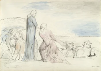 Dante grijpt de verrader Bocca bij het haar, illustratie bij de 