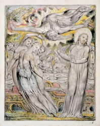 Christus weigert het banket aangeboden door Satan, uit 