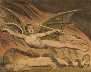 Satan juichend over Eva