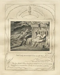 Het Boek van Job: Pl. 4, En ik alleen ben ontsnapt om het u te vertellen, 1825