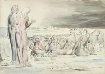 De Cirkel van Verraders: Alberti Broers, illustratie bij de Goddelijke Komedie van Dante Alighieri, 1824-27