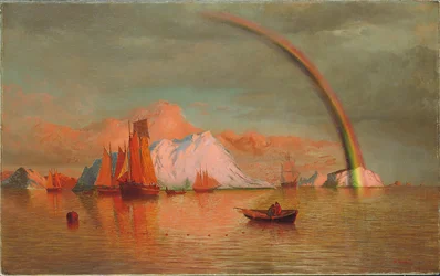 Arctische zonsondergang met regenboog, 1877