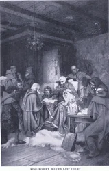 Het laatste hof van koning Robert Bruce, uit Cassells History of the British People gepubliceerd door de Waverley Book Company Limited, ca. 1940