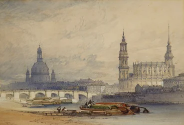 Dresden vanaf de rivier de Elbe, 1853