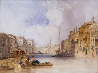 Het Canal Grande, Venetië (aquarel en potlood op papier)