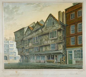 Huizen op de hoek van Chancery Lane en Fleet Street, City of London, 1798