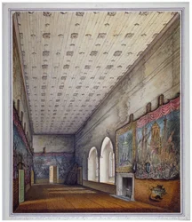 Interieur van de geschilderde kamer, Palace of Westminster, Londen, 1817