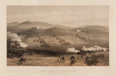 Charge van de Lichte Brigade onder generaal-majoor de graaf van Cardigan, 1855