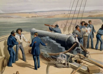 Sebastopol vanaf de Zee, plaat uit De Zetel van de Oorlog in het Oosten (detail)
