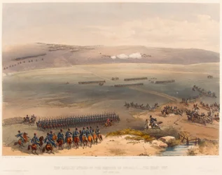 De cavaleriezaak van de Hoogten van Bulganak - het eerste kanon. 19 september 1854