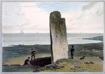 Druidische Steen bij Strather nabij Barvas, Isle of Lewis, Hebriden, Schotland