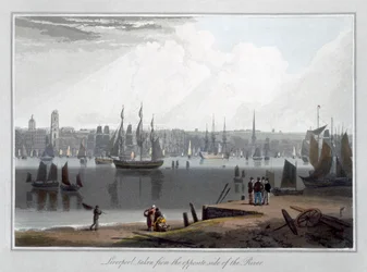 Liverpool, genomen vanaf de overkant van de rivier, 1815