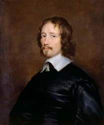 Portret van John Hampden, Engelse politicus en parlementslid, midden 17e eeuw