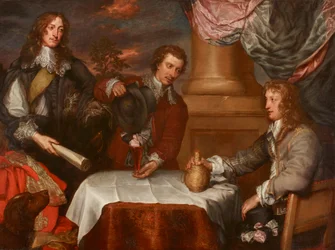 Portret van Prins Rupert, Kolonel William Legge (waarschijnlijk) en Kolonel John Russell