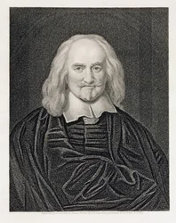 Portret van Thomas Hobbes (1588-1679), gegraveerd door James Posselwhite (1798-1884), uitgegeven door William Mackenzie