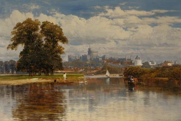Een uitzicht op Windsor vanaf de Theems