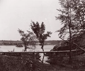 Fort Darling. Gemaskerde batterij en obstructie in James River, ca. 1865