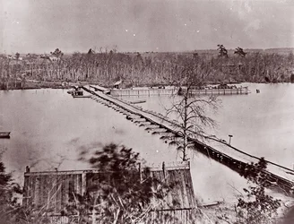Pontonbrug, Broadway Landing, Appomattox River, 1861-65