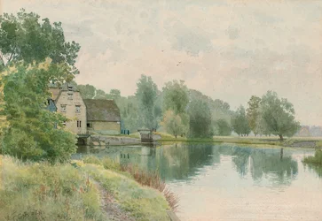 Houghton Mill aan de rivier Ouse, 1914