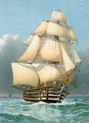 HMS Victoria, oorlogsschip van de Royal Navy met 121 kanonnen, circa 1859, circa 1890-1893