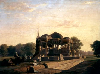 Oud tempel in Hulwud, 1826