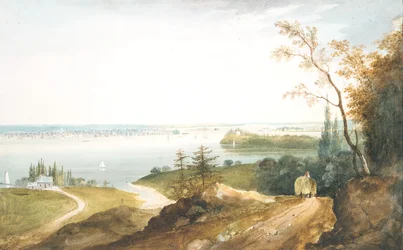 New York vanuit Weehawk, ca. 1820-23