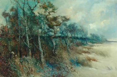 Bomen in een zanderig landschap, Heysham, 1915