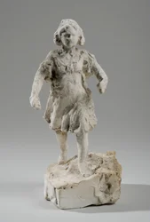 Maquette voor figuur van een rennend meisje