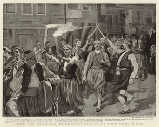 Armenië na de slachtingen, de bruidegomstoet bij een moslimhuwelijk in Adana