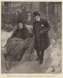 De Koning en de Keizerin Frederick in de Tuinen van Friedrichshof