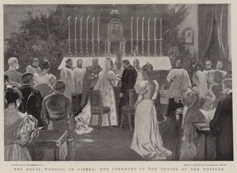 Het Koninklijk Huwelijk in Wenen, de Ceremonie in de Kapel van de Hofburg